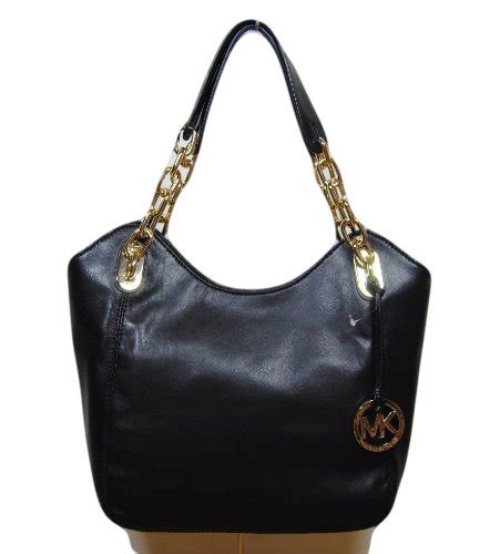 michael kors lilly md tote black soft leather|Lillie Large Signature Logo Shoulder Bag .